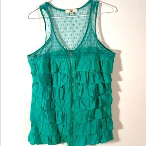 Ruffled beach cover up or top